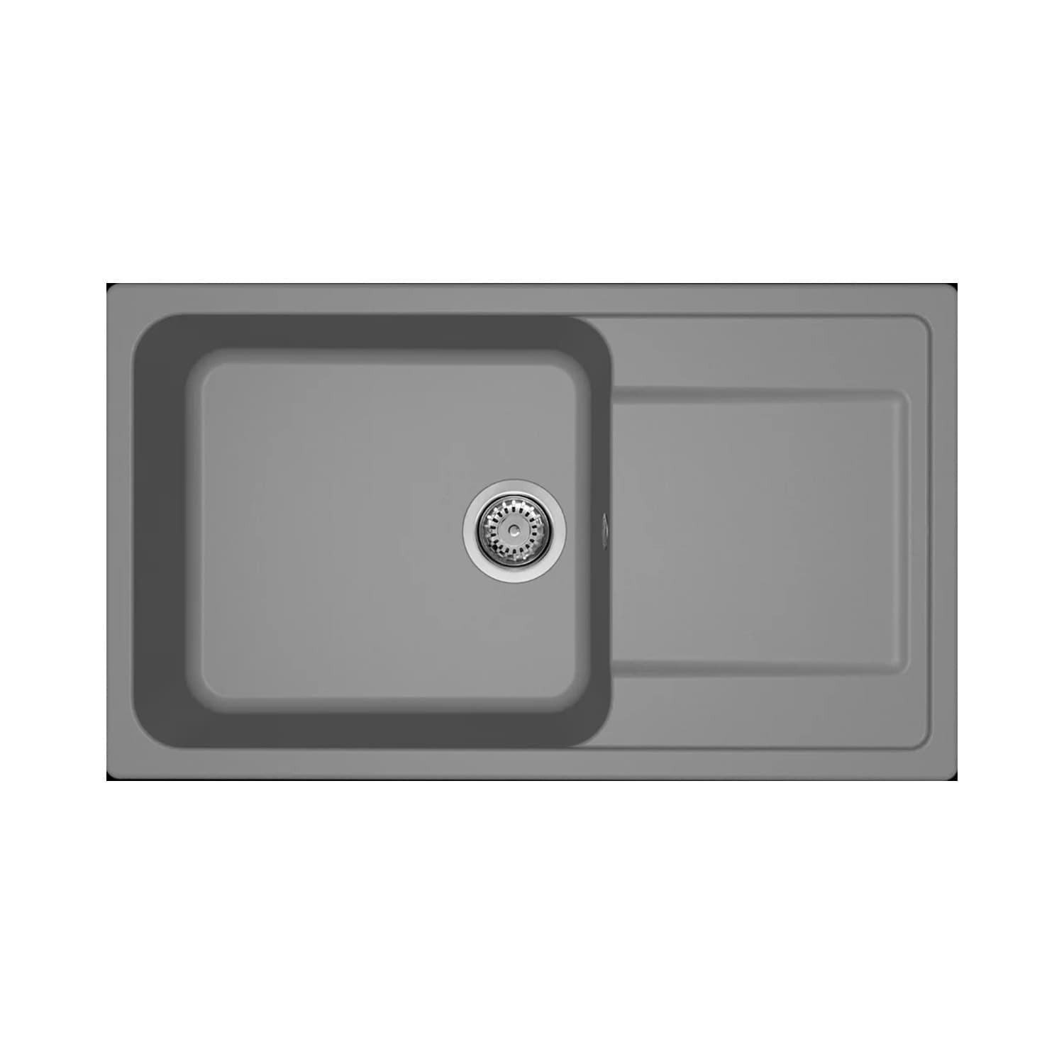 Νεροχύτης κουζίνας γρανιτένιος Elleci Life 410 Titanium 73 86×50 (ένθετος)