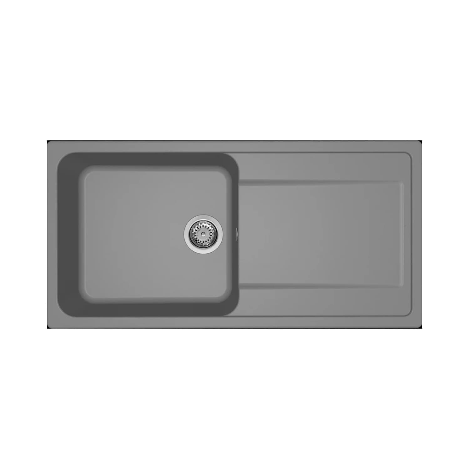 Νεροχύτης κουζίνας γρανιτένιος Elleci Life 480 Titanium 73 100×50 (ένθετος)