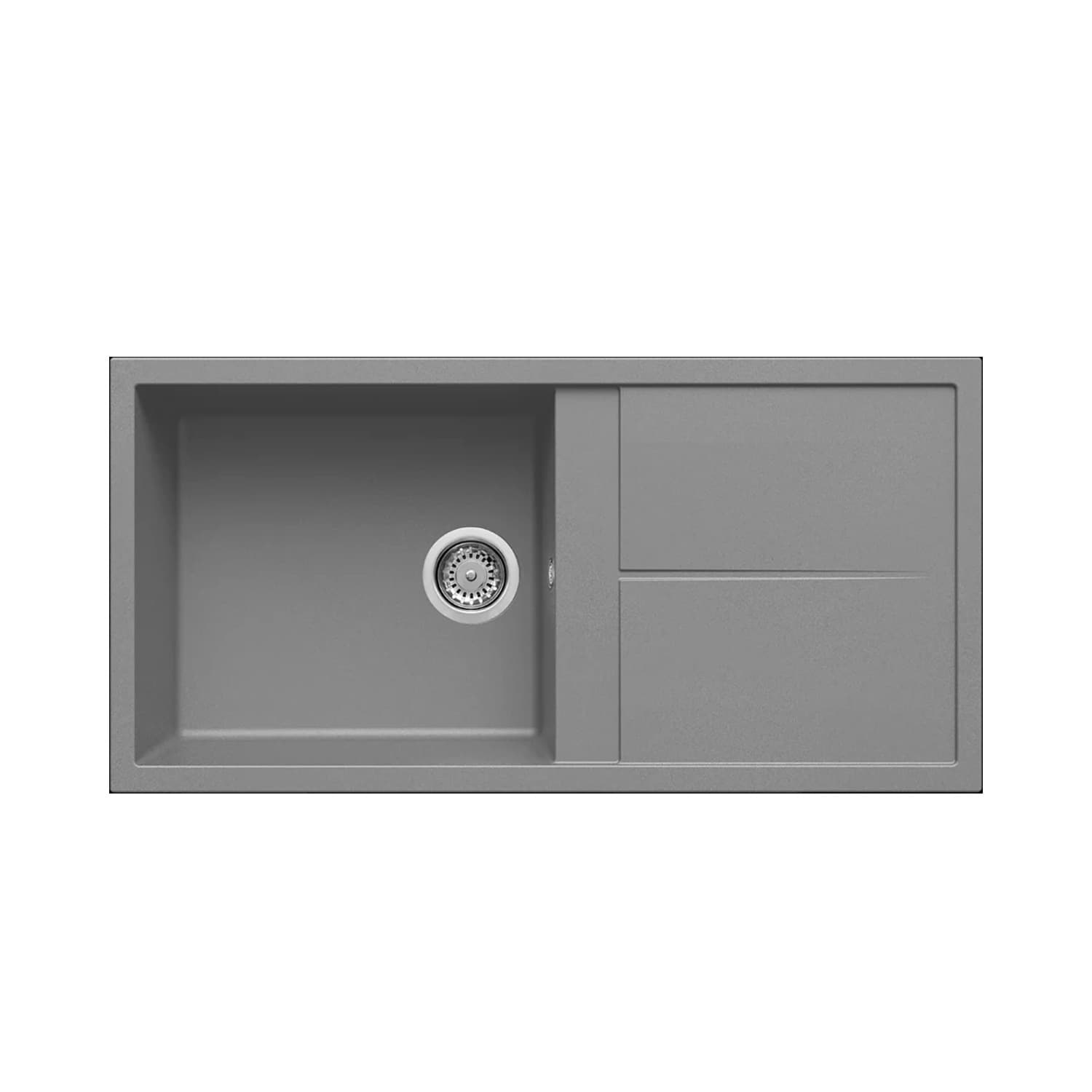 Νεροχύτης κουζίνας γρανιτένιος Elleci Unico 480 Titanium 73 100×50 (ένθετος)