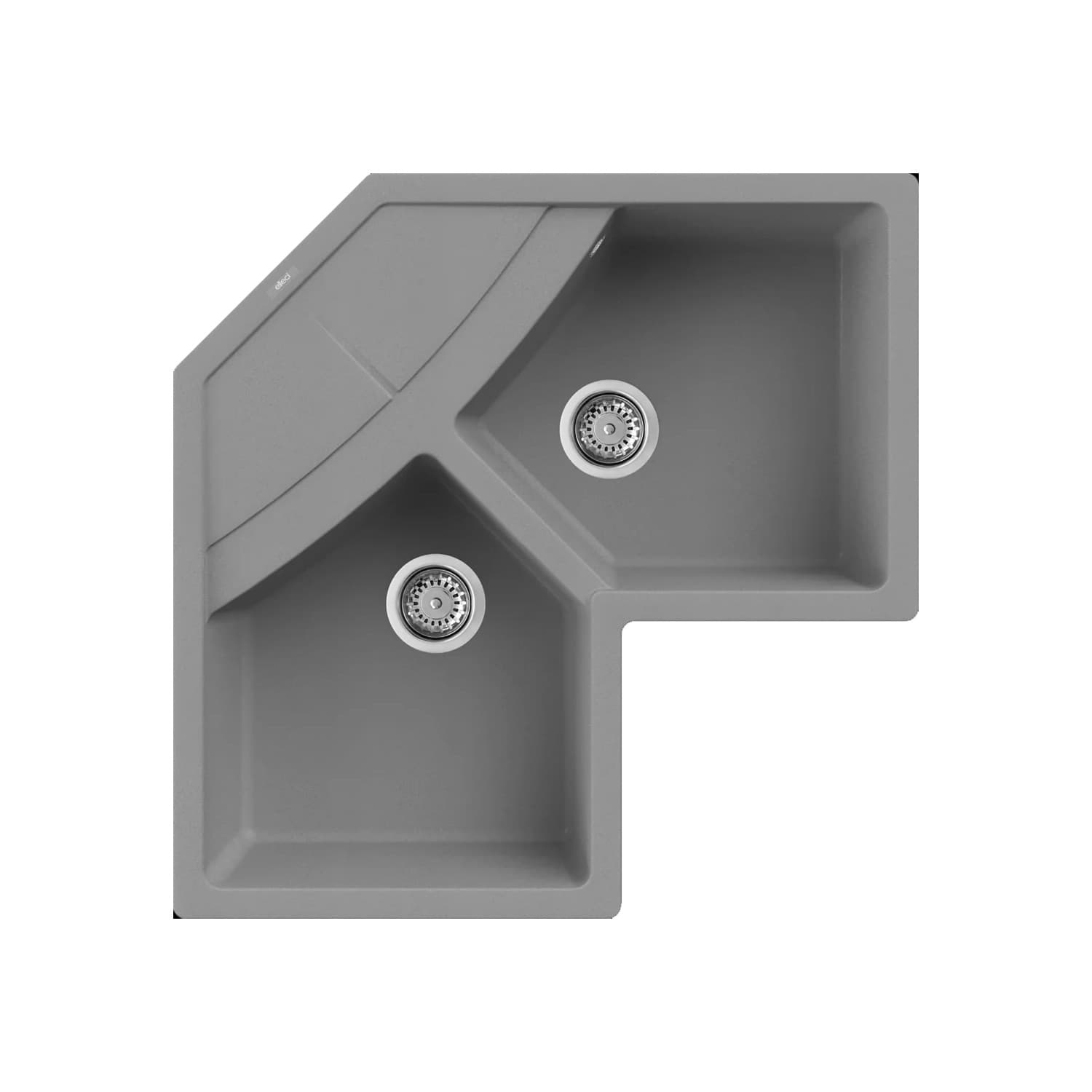 Νεροχύτης κουζίνας γρανιτένιος Elleci Unico Corner Titanium 73 83×83 (ένθετος)