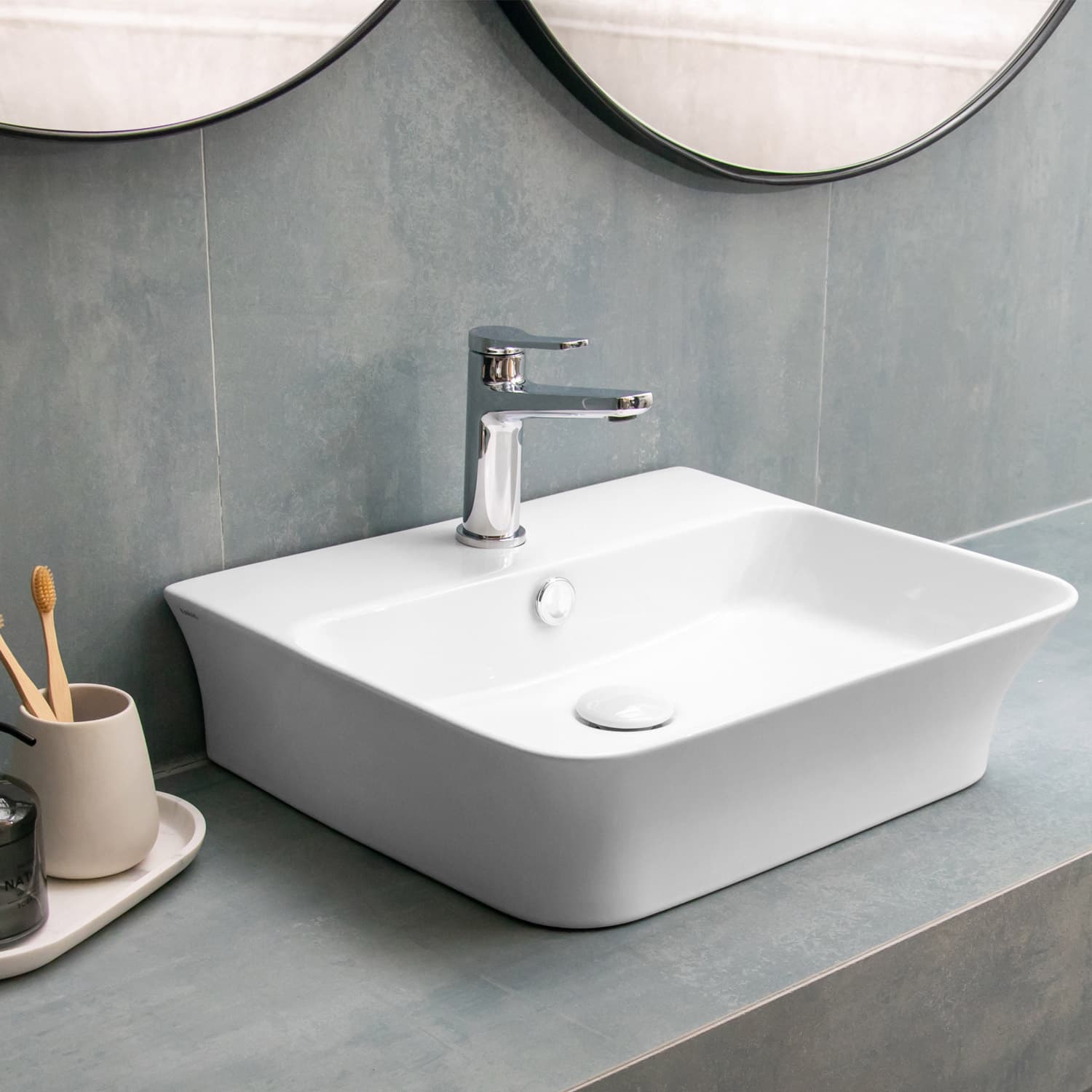 Νιπτήρας επιτραπέζιος Karag LT 2258 Λευκό 48,5×41×12,5cm