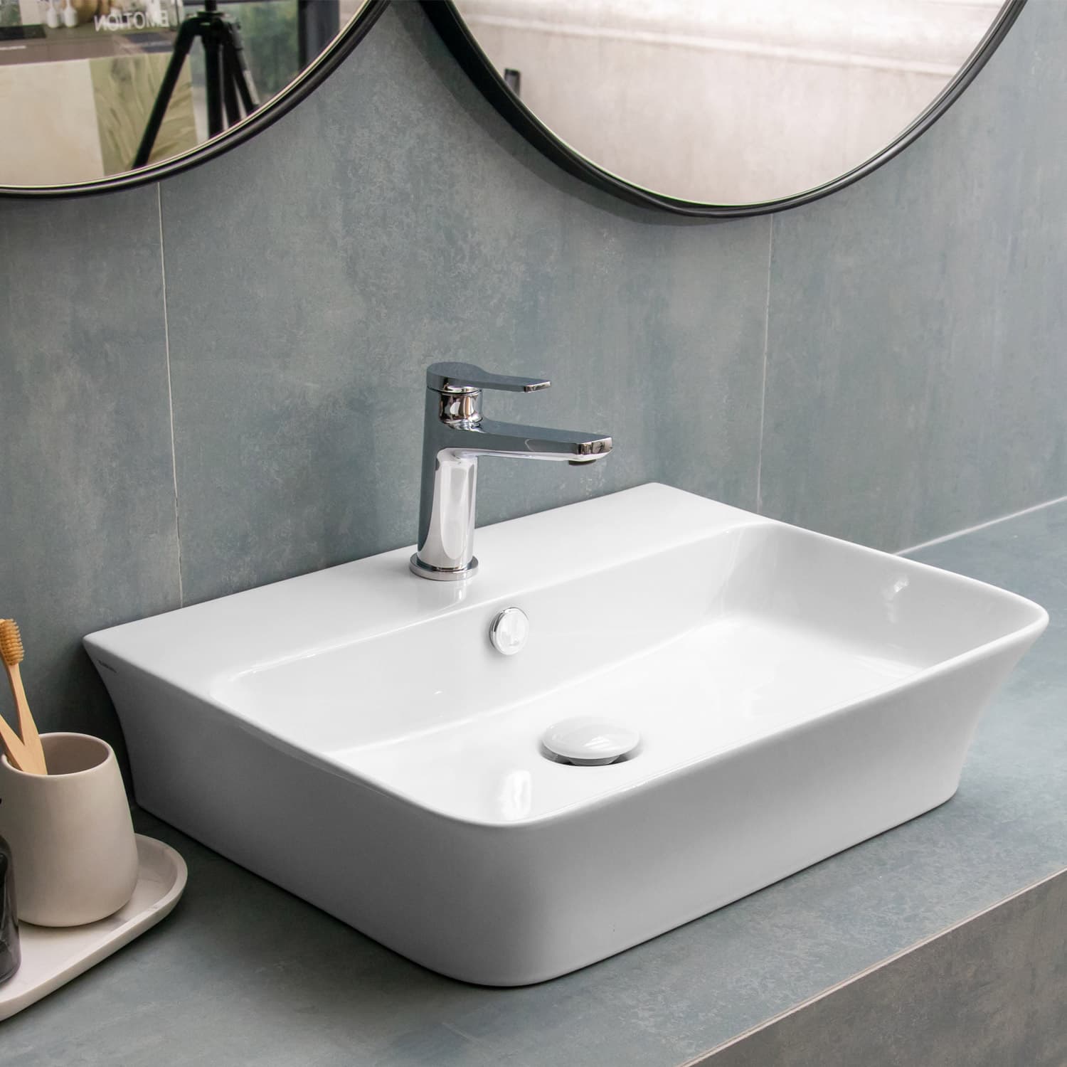 Νιπτήρας επιτραπέζιος Karag LT 2259 Λευκό 56×41,5×12,5cm