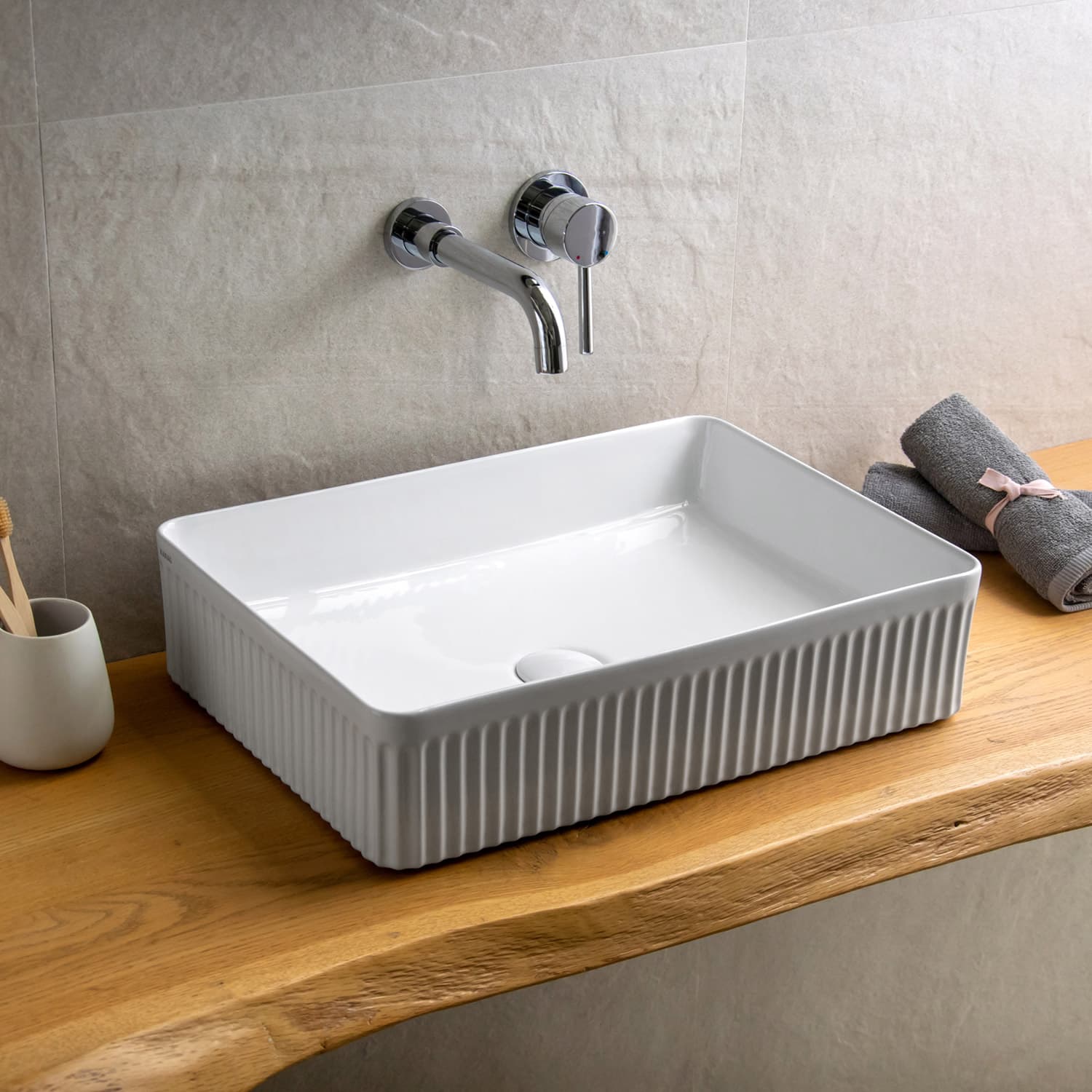 Νιπτήρας επιτραπέζιος Karag LT 2288 Λευκό 50×36×12cm