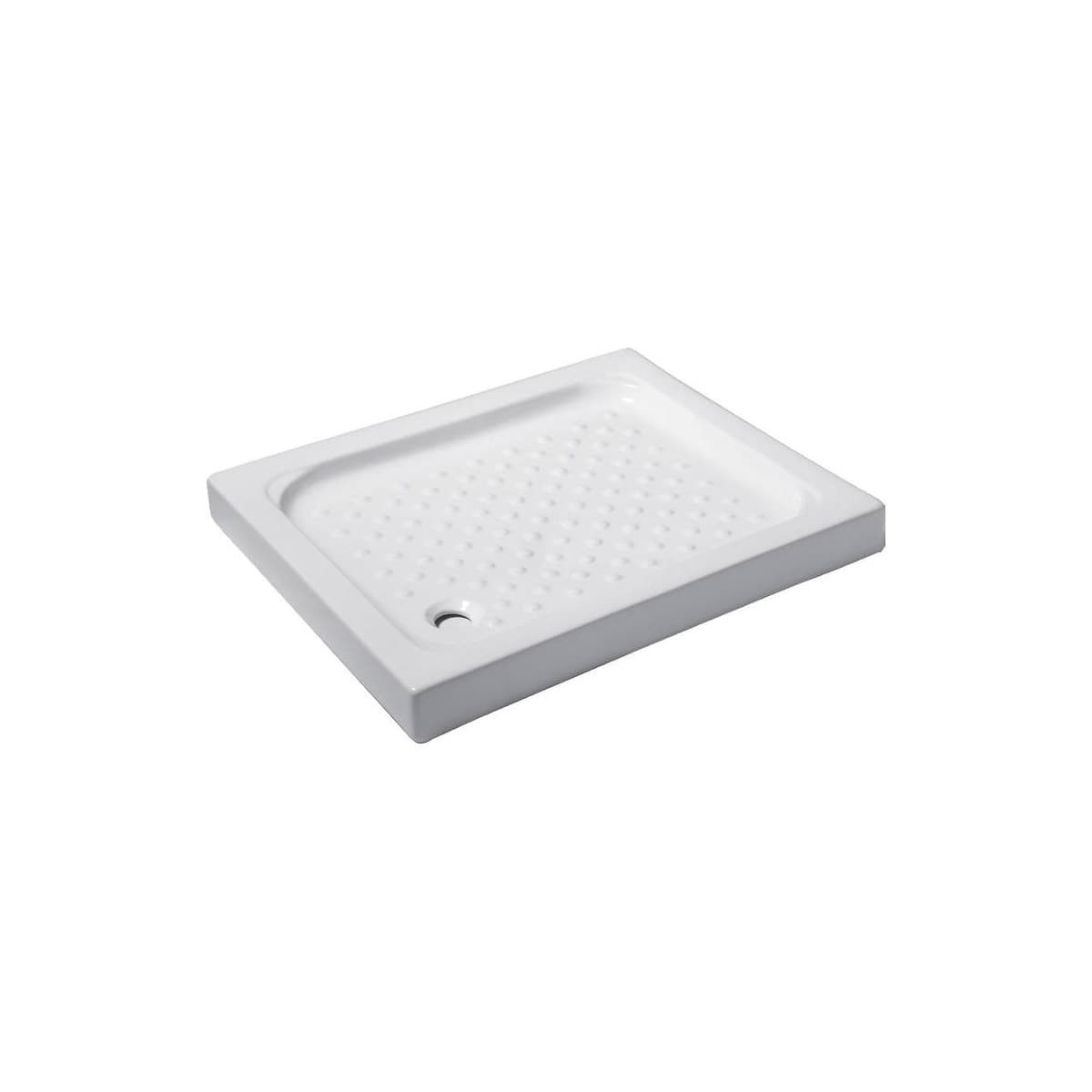 Ντουζιέρα παραλληλόγραμμη Karag Porcelain Λευκό 100x80x10cm