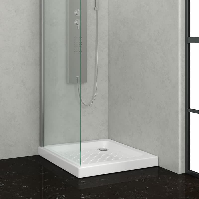 Ντουζιέρα τετράγωνη Karag Porcelain Λευκό 72x72x9cm