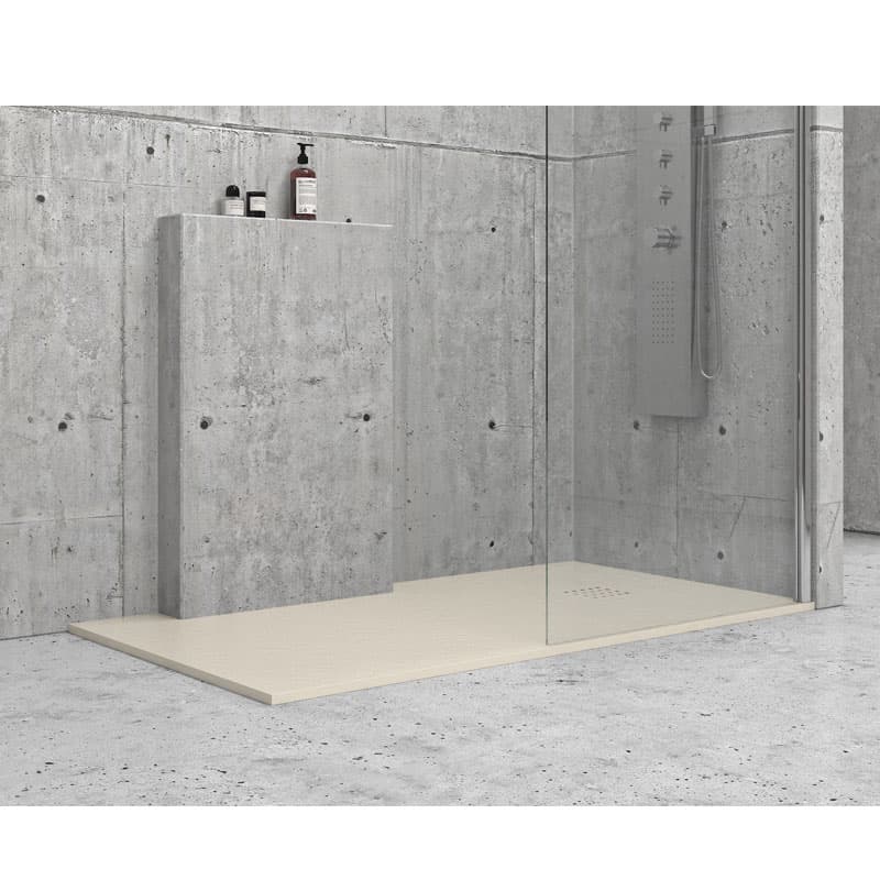 Ντουζιέρα τετράγωνη Karag Pietra Cream 80x80x2,5cm