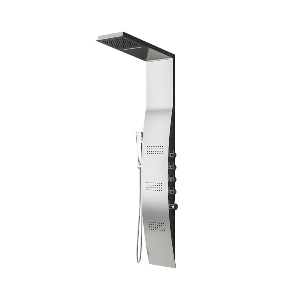 Στήλη Ντους υδρομασάζ Θερμοστατική Karag Leonora S9786 Inox Σατινέ 150x52cm