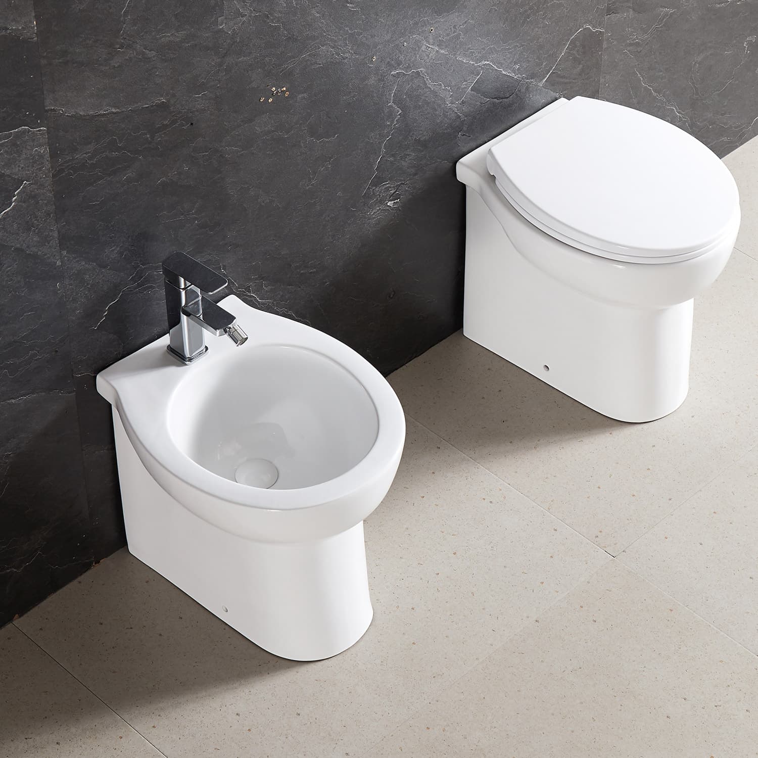 Μπιντέ δαπέδου Karag Paros TR 173 Λευκό 39×47cm
