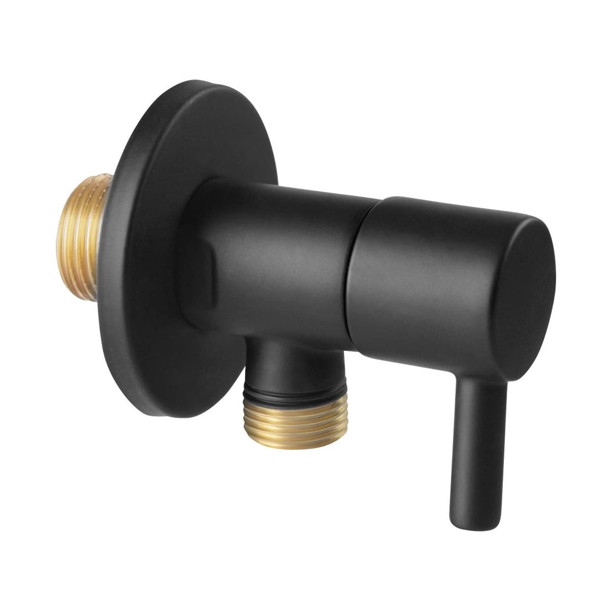 Γωνιακός διακόπτης ροής Ferro Z296-BL Ματ Μαύρο 1/2"x1/2"