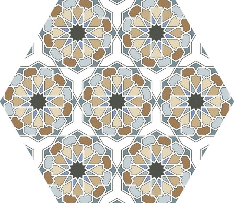 Πλακάκι Keros Hexa Al-Andalus Mix Cotto 23x27 Ματ (24 διαφορετικά μοτίβα) - 6