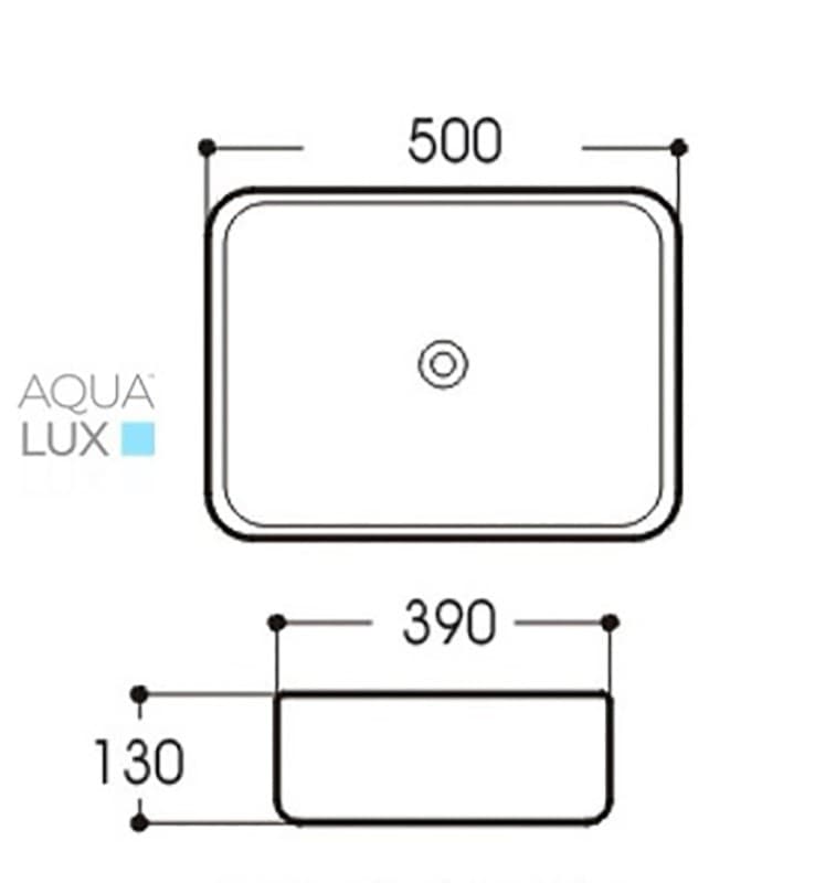 Νιπτήρας επιτραπέζιος Aqualux AL 5515 Λευκό 50x39 - 2