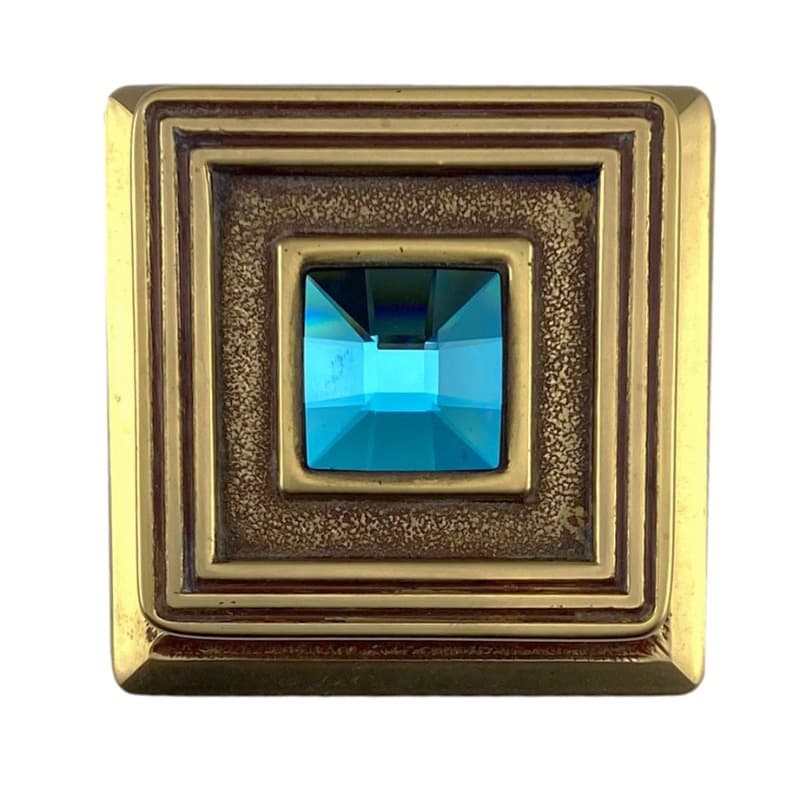 Μπουλ Εξώθυρας Linea Cali Opera Oro Francese Swarovski Γαλάζιο Κρύσταλλο Φ67mm - 3
