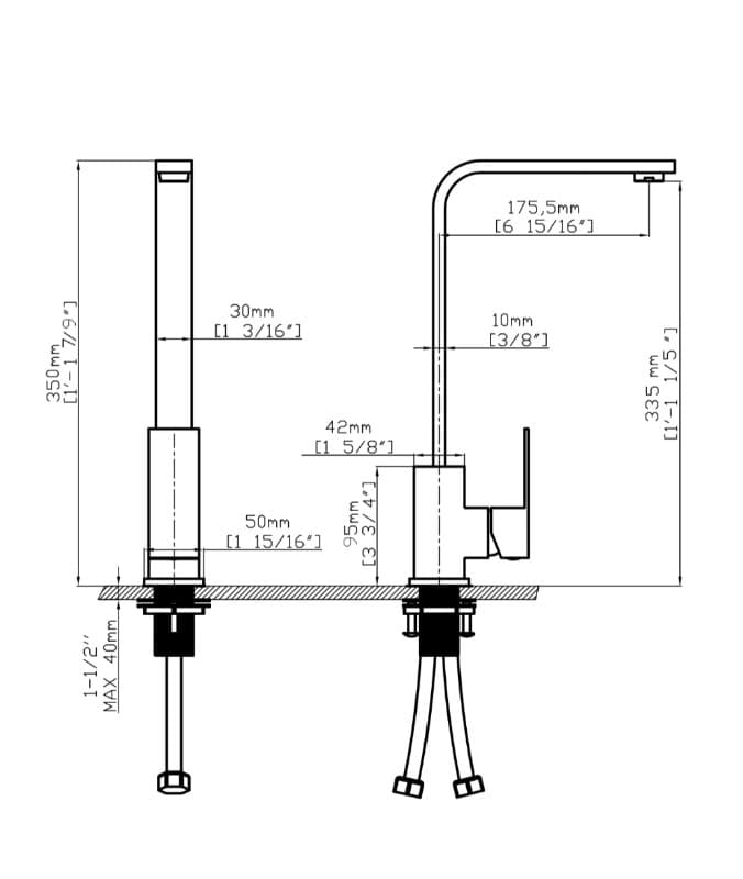 Μπαταρία κουζίνας Longevita 390-S Inox Σατινέ Υ35cm - 3
