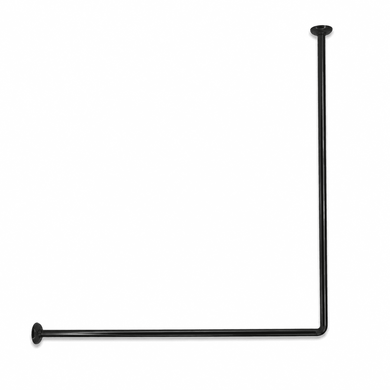 Βραχίονας Μπάνιου Γωνιακός MRShome DC-022080B Μαύρο 80x80cm Ø22mm