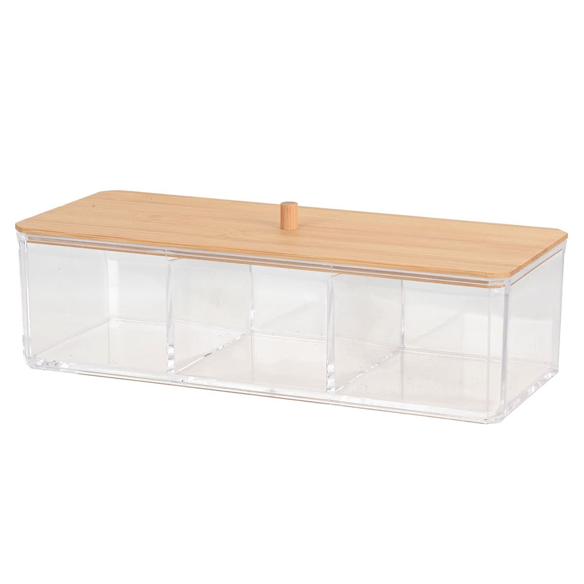 Κουτί Καλλυντικών MRShome DF-0065000 Διάφανο / Ξύλο 23x9,5x6,5cm