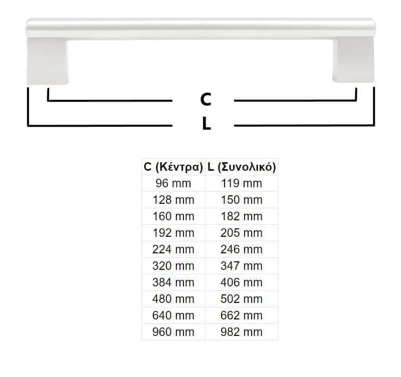 Λαβή Επίπλων B01 Φ12mm Μασίφ Ίνοξ - 8