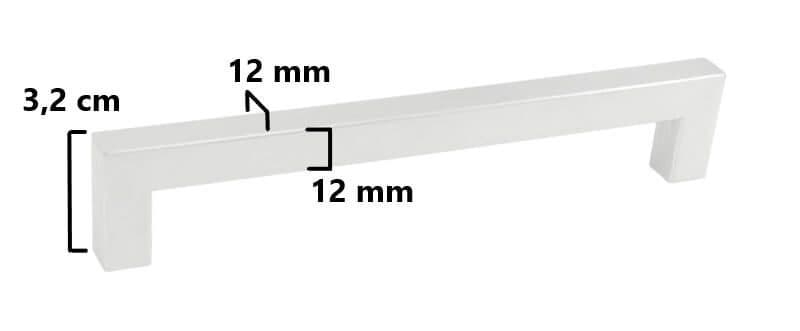 Λαβή Επίπλων 12x12mm Ελαφριά Ματ Λευκό - 4