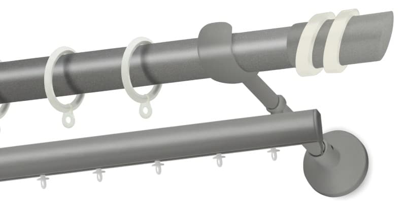 Μεταλλικό Κουρτινόξυλο Perfect Πάρος Κ21/2 2525-28 Φ25mm Γκρι / Λευκό πάγου - 2