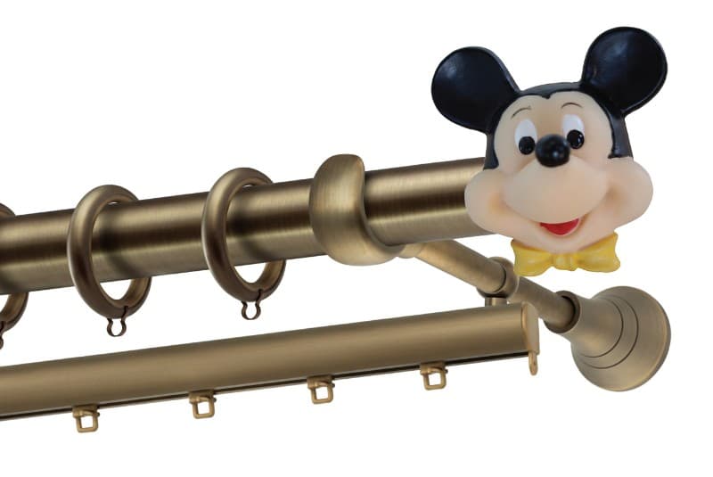 Μεταλλικό Κουρτινόξυλο Perfect Mickey Κ613 2516 Φ25mm Μπρονζέ - 2
