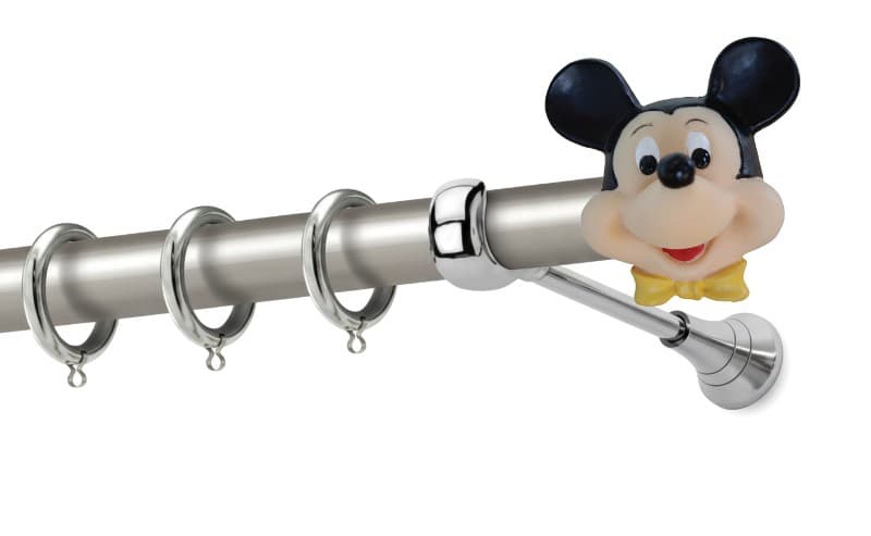 Μεταλλικό Κουρτινόξυλο Perfect Mickey Κ613 255 Φ25mm Ματ Νίκελ / Χρώμιο