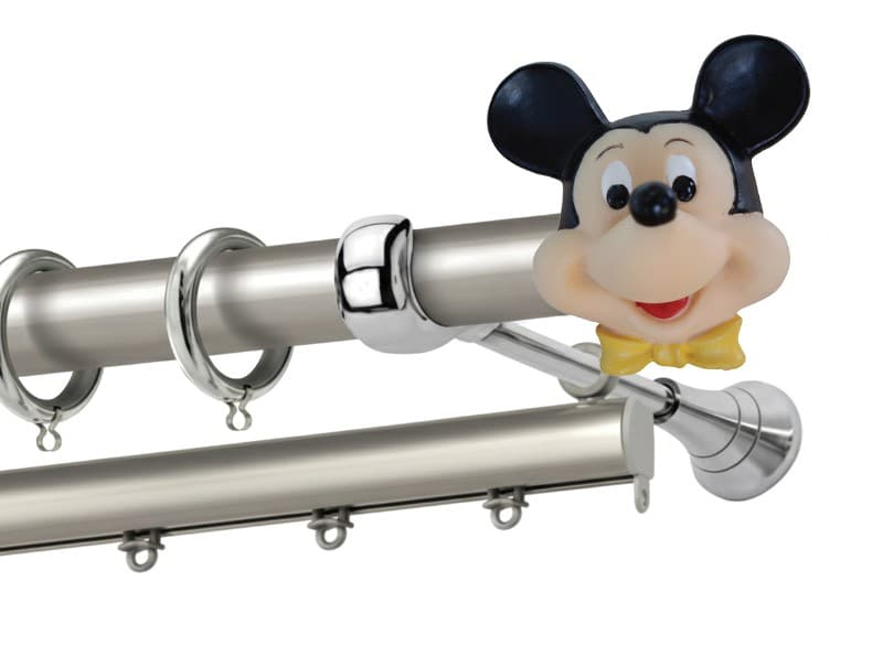 Μεταλλικό Κουρτινόξυλο Perfect Mickey Κ613 255 Φ25mm Ματ Νίκελ / Χρώμιο - 2
