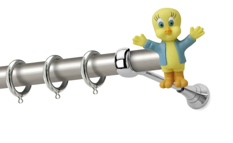Μεταλλικό Κουρτινόξυλο Perfect Tweety Κ623 255 Φ25mm Ματ Νίκελ / Χρώμιο