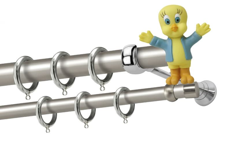 Μεταλλικό Κουρτινόξυλο Perfect Tweety Κ623 255 Φ25mm Ματ Νίκελ / Χρώμιο - 3