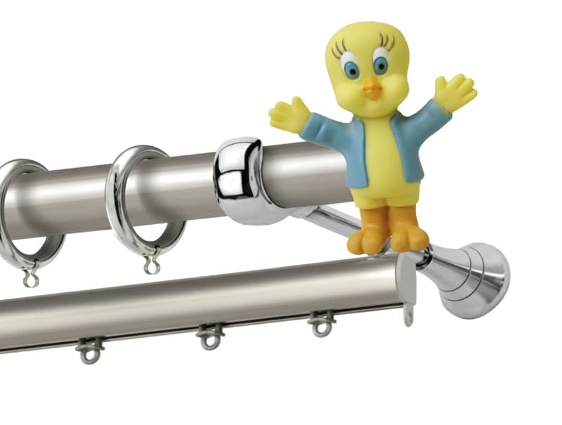 Μεταλλικό Κουρτινόξυλο Perfect Tweety Κ623 255 Φ25mm Ματ Νίκελ / Χρώμιο - 2