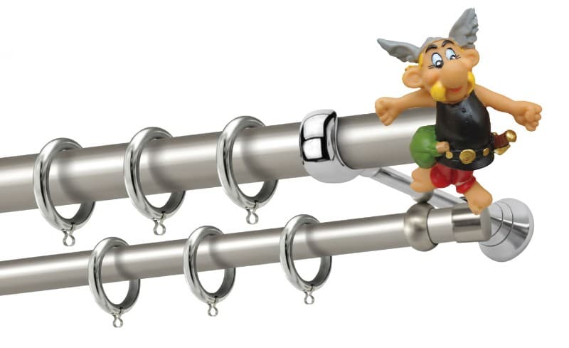 Μεταλλικό Κουρτινόξυλο Perfect Asterix Κ624 255 Φ25mm Ματ Νίκελ / Χρώμιο - 3
