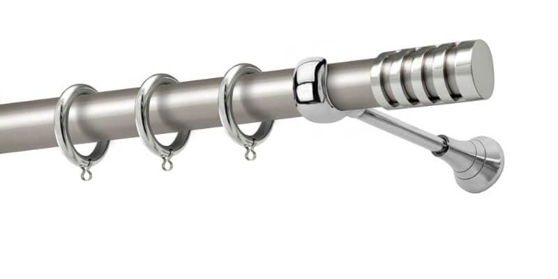 Μεταλλικό Κουρτινόξυλο Perfect Ύδρα K25 2510-5 Φ25mm Ματ Νίκελ / Χρώμιο
