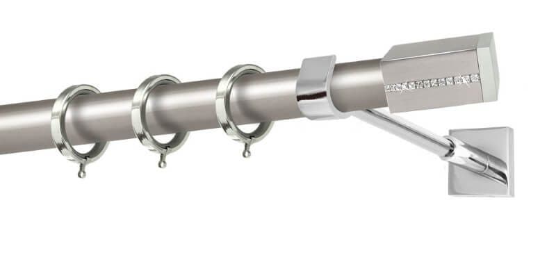 Μεταλλικό Κουρτινόξυλο Perfect Κέρκυρα K41 2510-18 Φ25mm Ματ Νίκελ / Χρώμιο / Στρας