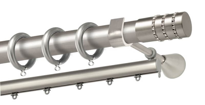 Μεταλλικό Κουρτινόξυλο Perfect Σαντορίνη K20 3510-18 Φ35mm Ματ Νίκελ /Στρας - 2
