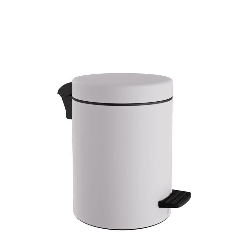 Χαρτοδοχείο Pam 05-096-003 5lt soft close Ματ Λευκό με μαύρο Φ20x28cm