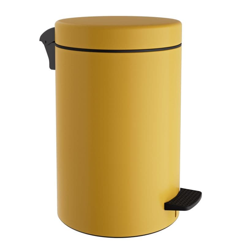 Χαρτοδοχείο Pam 12-090-603 12lt soft close Ματ Κίτρινο Φ25x40cm