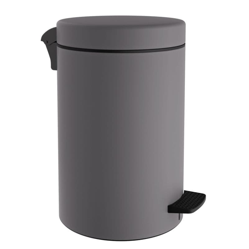 Χαρτοδοχείο Pam 12-090-163 12lt soft close Matt Concrete Grey Φ25x40cm