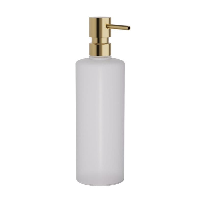 Ντισπένσερ Επικαθήμενο Pam 100-023 500ml Brushed Brass με πλαστικό λευκό Φ7x25cm