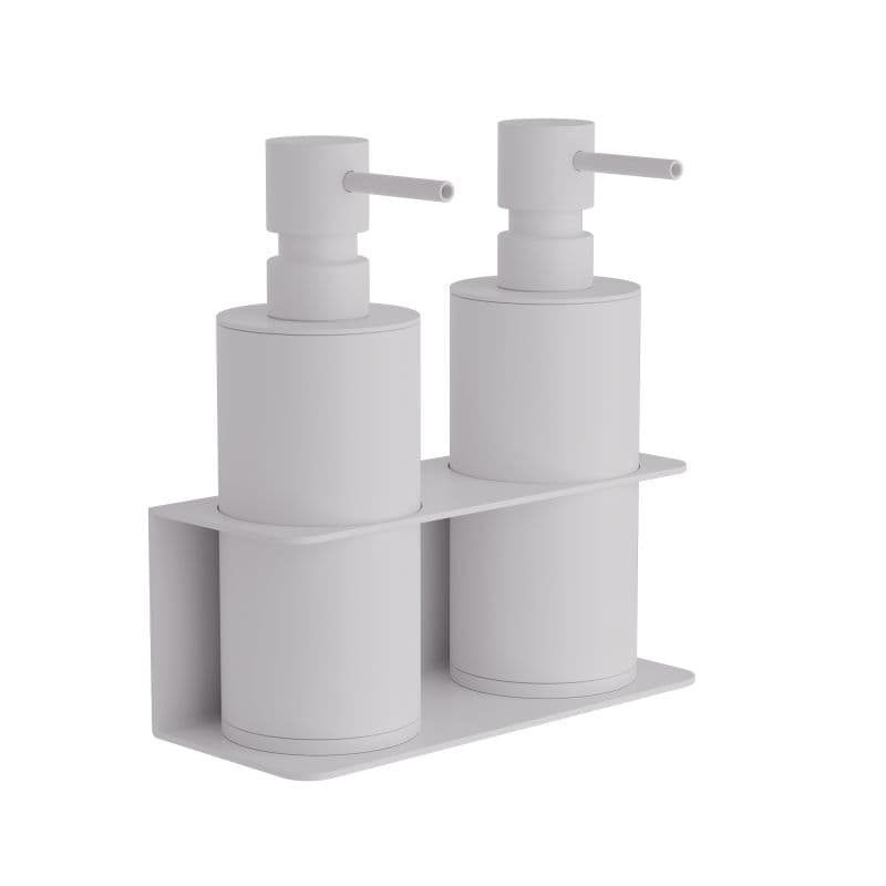Ντισπένσερ Επιτοίχιο Διπλό Pam 83-033 2x300ml Ματ Λευκό 17x7x19cm