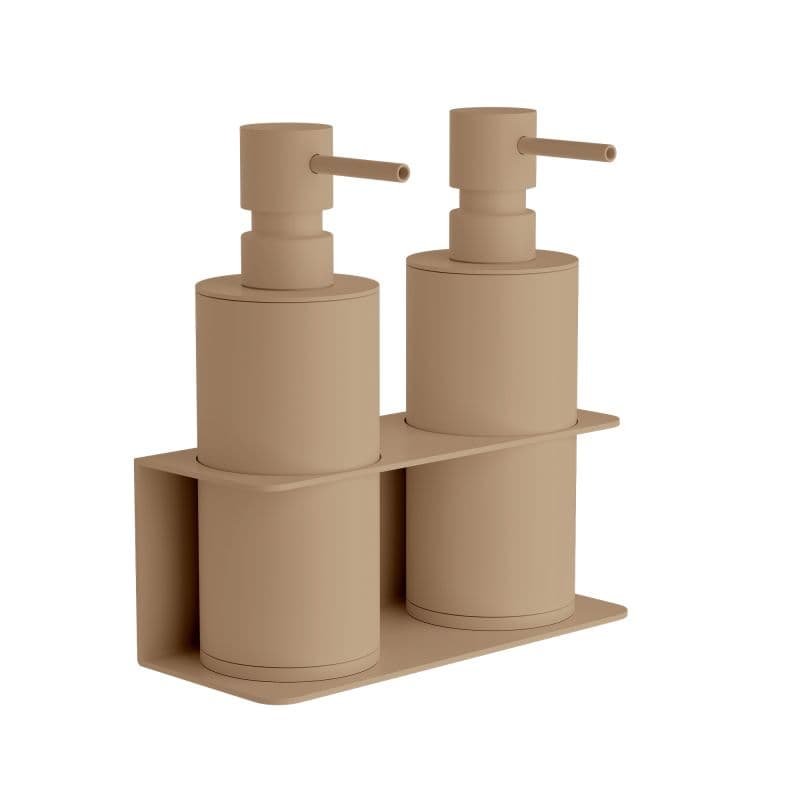 Ντισπένσερ Επιτοίχιο Διπλό Pam 83-103 2x300ml Ματ Μπεζ 17x7x19cm