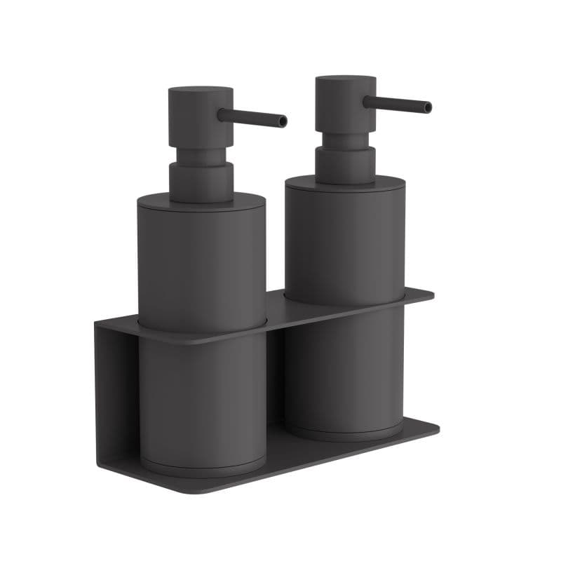 Ντισπένσερ Επιτοίχιο Διπλό Pam 83-113 2x300ml Ματ Ανθρακί 17x7x19cm