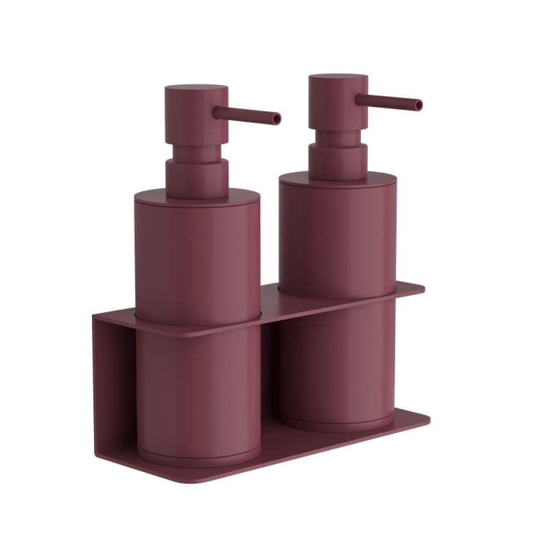 Ντισπένσερ Επιτοίχιο Διπλό Pam 83-153 2x300ml Ματ Μπορντό 17x7x19cm