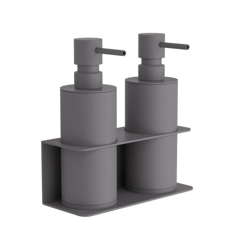 Ντισπένσερ Επιτοίχιο Διπλό Pam 83-163 2x300ml Matt Concrete Grey 17x7x19cm
