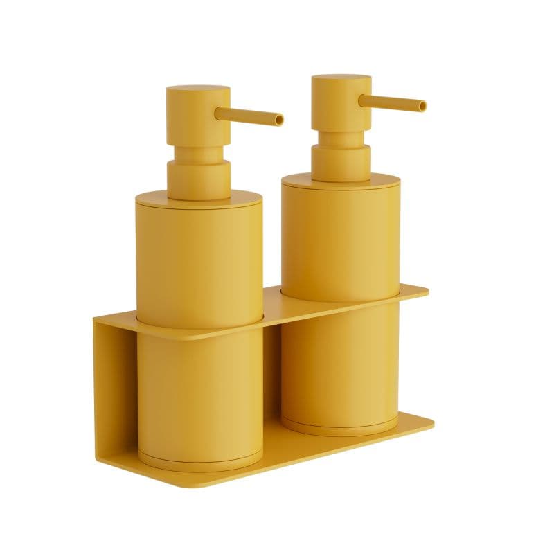 Ντισπένσερ Επιτοίχιο Διπλό Pam 83-603 2x300ml Ματ Κίτρινο 17x7x19cm
