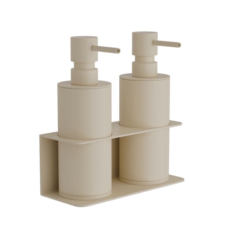 Ντισπένσερ Επιτοίχιο Διπλό Pam 83-703 2x300ml Ματ Ivory 17x7x19cm
