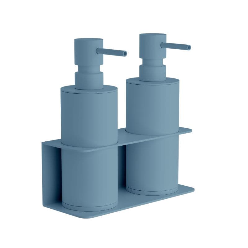 Ντισπένσερ Επιτοίχιο Διπλό Pam 83-923 2x300ml Ματ Σιελ 17x7x19cm