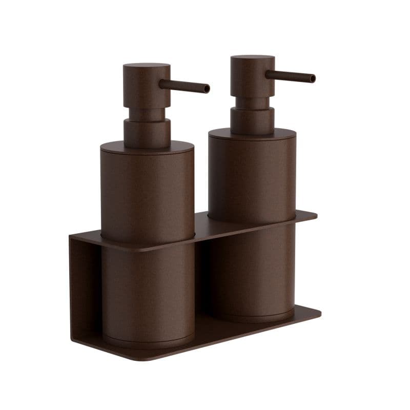 Ντισπένσερ Επιτοίχιο Διπλό Pam 83-943 2x300ml Matt Wenge 17x7x19cm