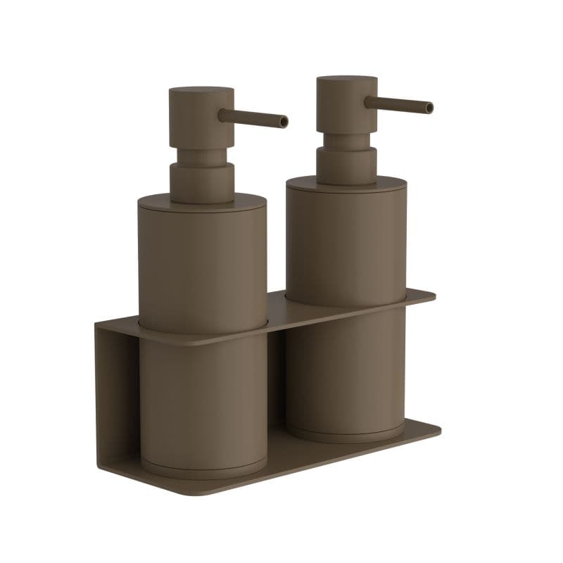Ντισπένσερ Επιτοίχιο Διπλό Pam 83-963 2x300ml Matt Light Bronze 17x7x19cm