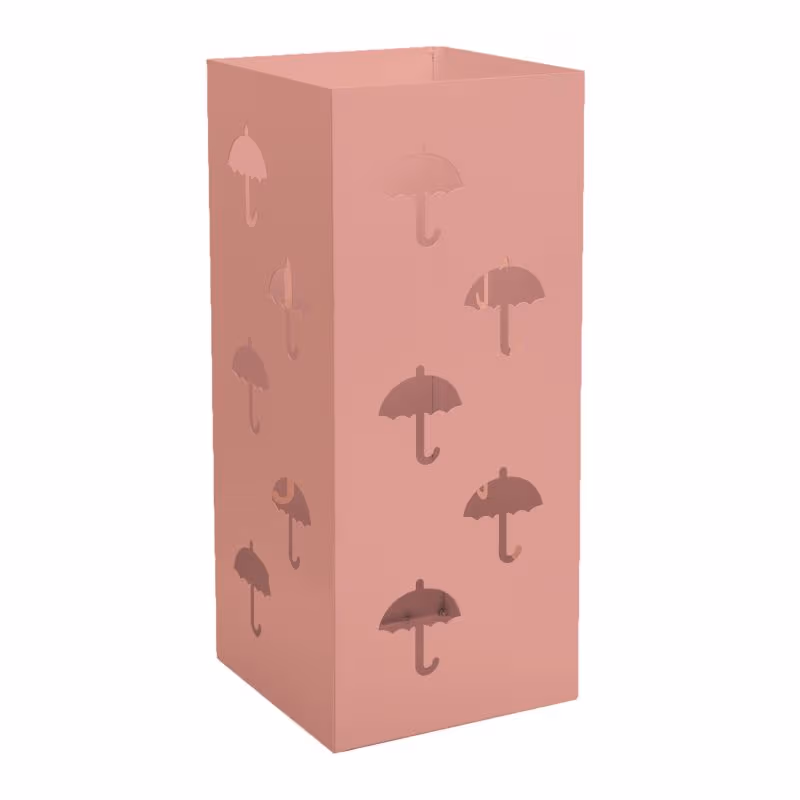 Ομπρελοθήκη Τετράγωνη Pam 25-303 Ματ Ροζ 22x22x50cm