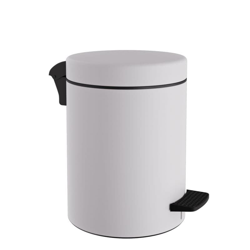 Χαρτοδοχείο Pam 08-500-033 8lt soft close Ματ Λευκό με μαύρο Φ23x32cm
