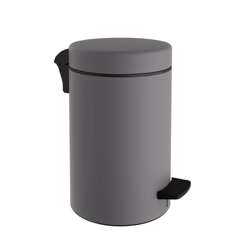 Χαρτοδοχείο Pam 2037-163 9lt soft close Matt Concrete Grey Φ20x36cm (χωρίς εσωτερικό πλαστικό κάδο)
