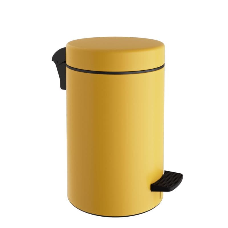 Χαρτοδοχείο Pam 2037-603 9lt soft close Ματ Κίτρινο Φ20x36cm (χωρίς εσωτερικό πλαστικό κάδο)